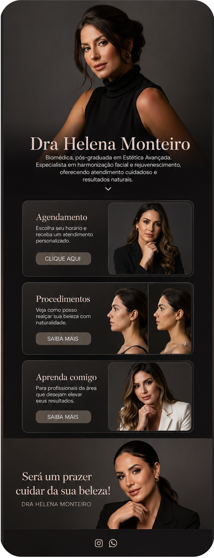 Página da Dra. Helena Monteiro, criada pela ARCA.IA